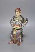 A Chinese enamelled porcelain figure of a General, Republic period, 26cm