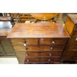 A Victorian mahogany chest fitted two short and three long drawers on bracket feet, width 108cm,