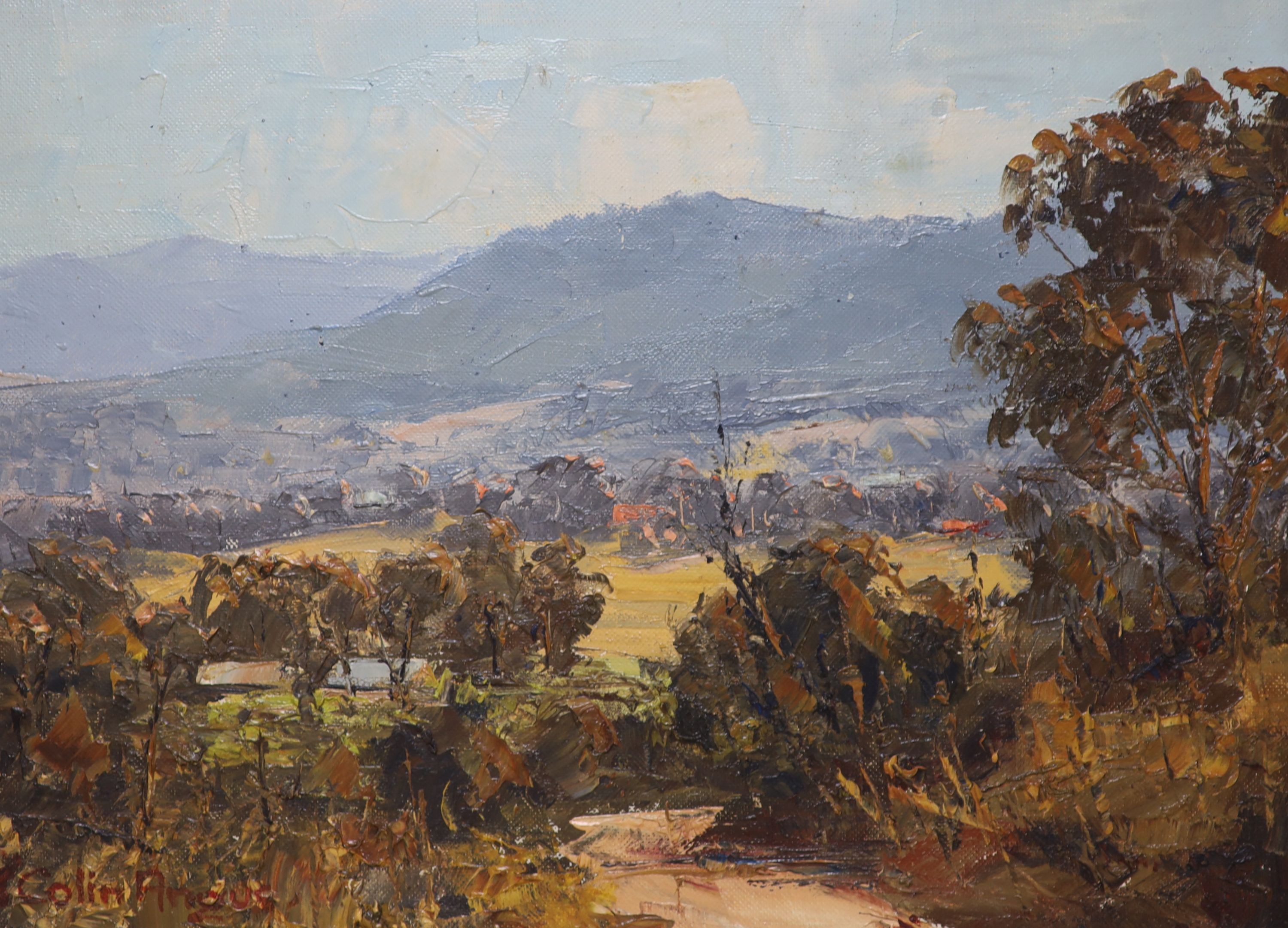 John Colin Angus (Australian 1907-2001), oil on board, The Kiewa Valley, Victoria, signed, 29 x