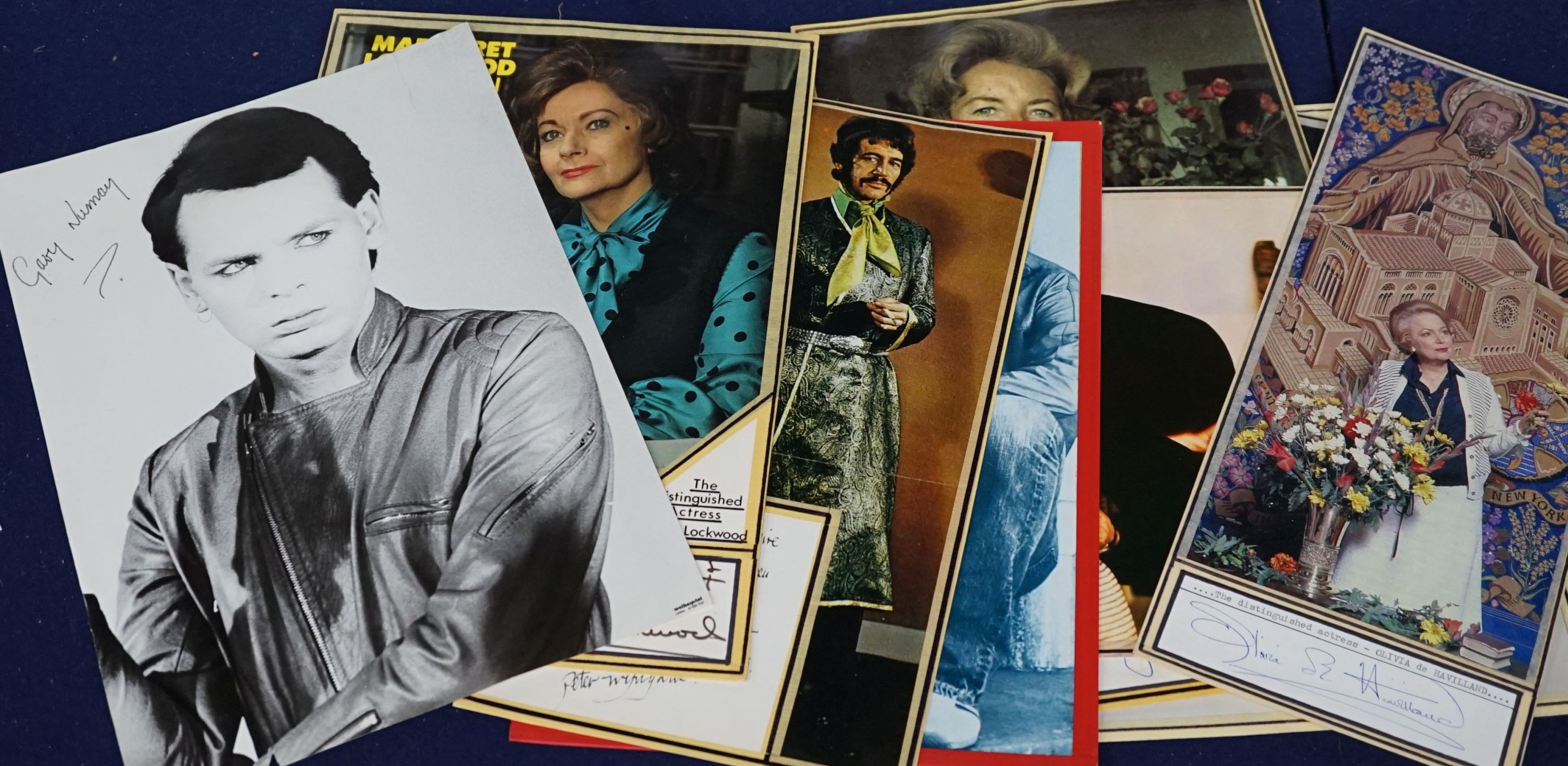 Assorted autographed photos to include Neil Diamond, Vera Lynn, Yul Brynner, etc.