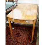 A George III banded mahogany oval topped Pembroke table, width 59cm, depth 102cm, height 71cm