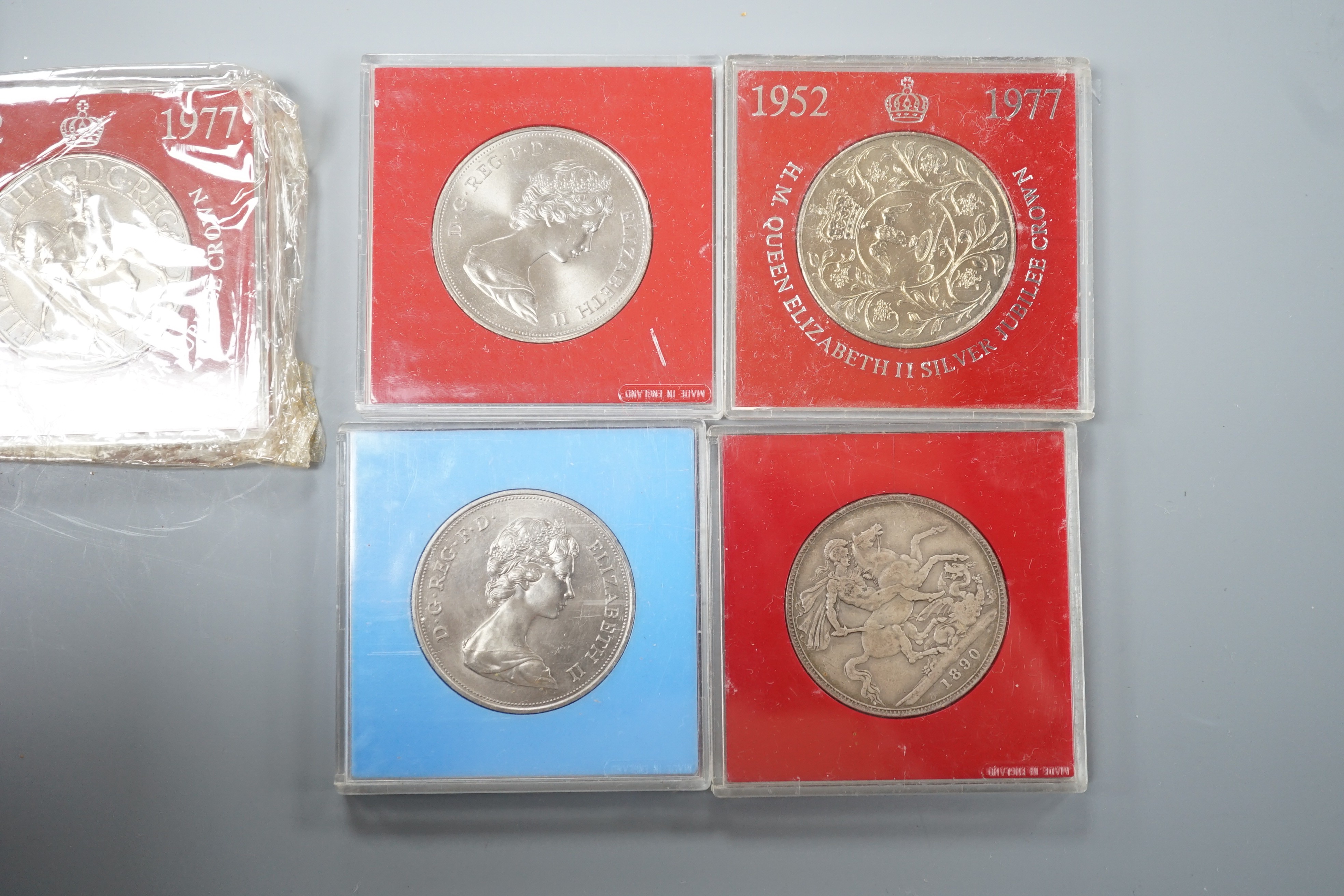 A collection of coins including a Victoria crown and two florins - Image 7 of 8
