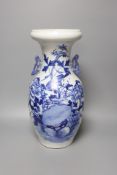 A large early 20th century Chinese blue and white vase 43cm