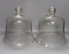 A pair of 19th century glass cloches 29cm