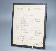1950s cricket signatures for Australian and England Ashes teams 1954-5, Kent, Worcester and Hants