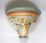 Manner of Pugin - a painted stoneware wall bracket 25cm