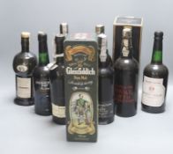 A group of assorterd wines and spirits comprising Quinta de Noval 1970 Vintage Port (3), Skeffington