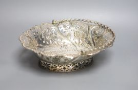 An early George III silver basket, with later? pierced and embossed decoration, Richard Meach,
