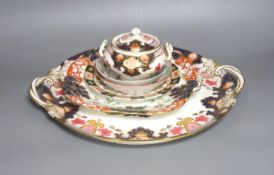 A A group of Staffordshire bone china Imari pattern tea and coffee wares Imari pottery tea set and