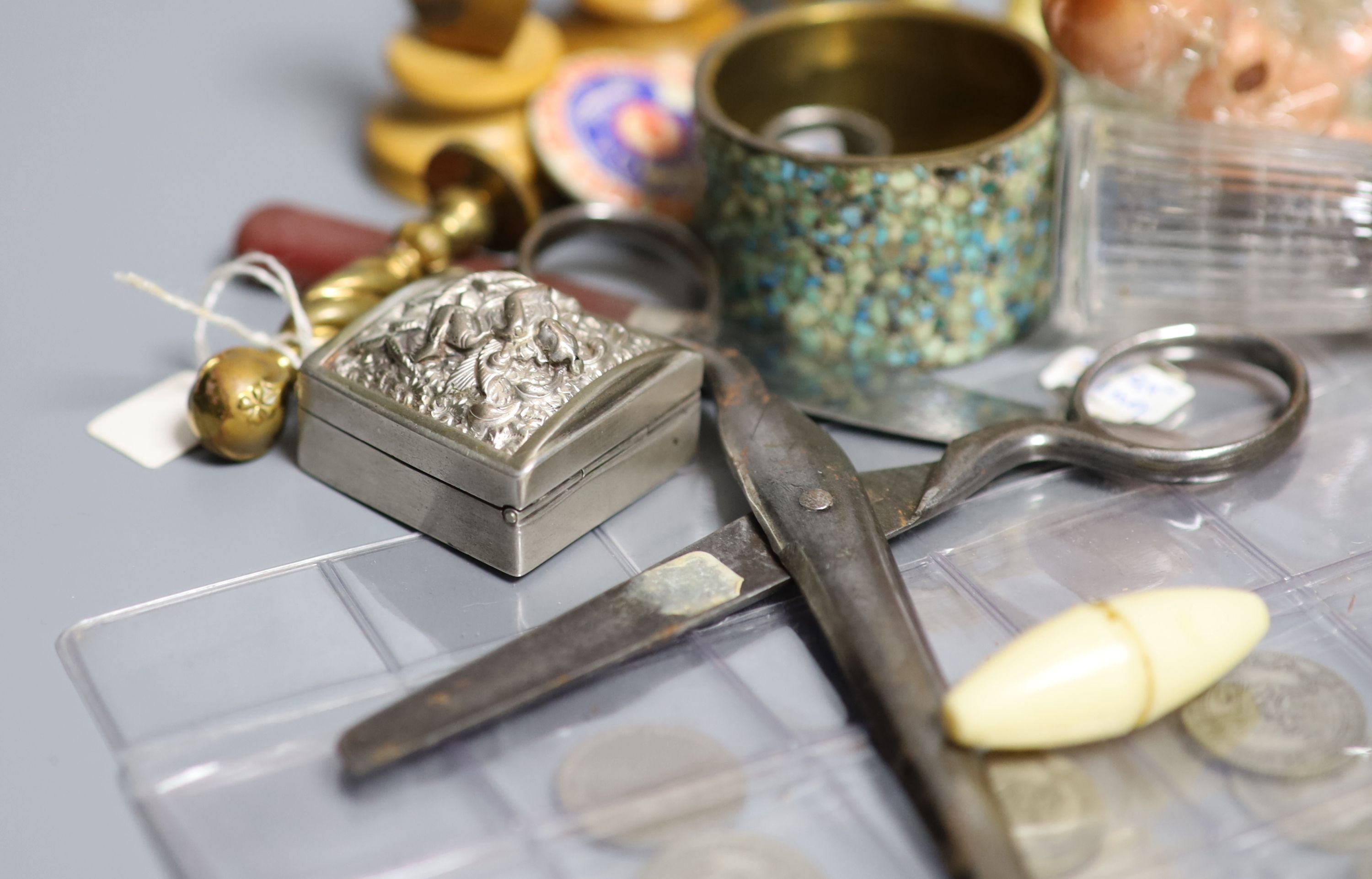 A 19th century valentine card, six pence pieces and mixed collectables - Image 5 of 7