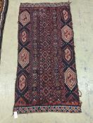 A Kelim flatweave geometric rug, 157 x 78cm