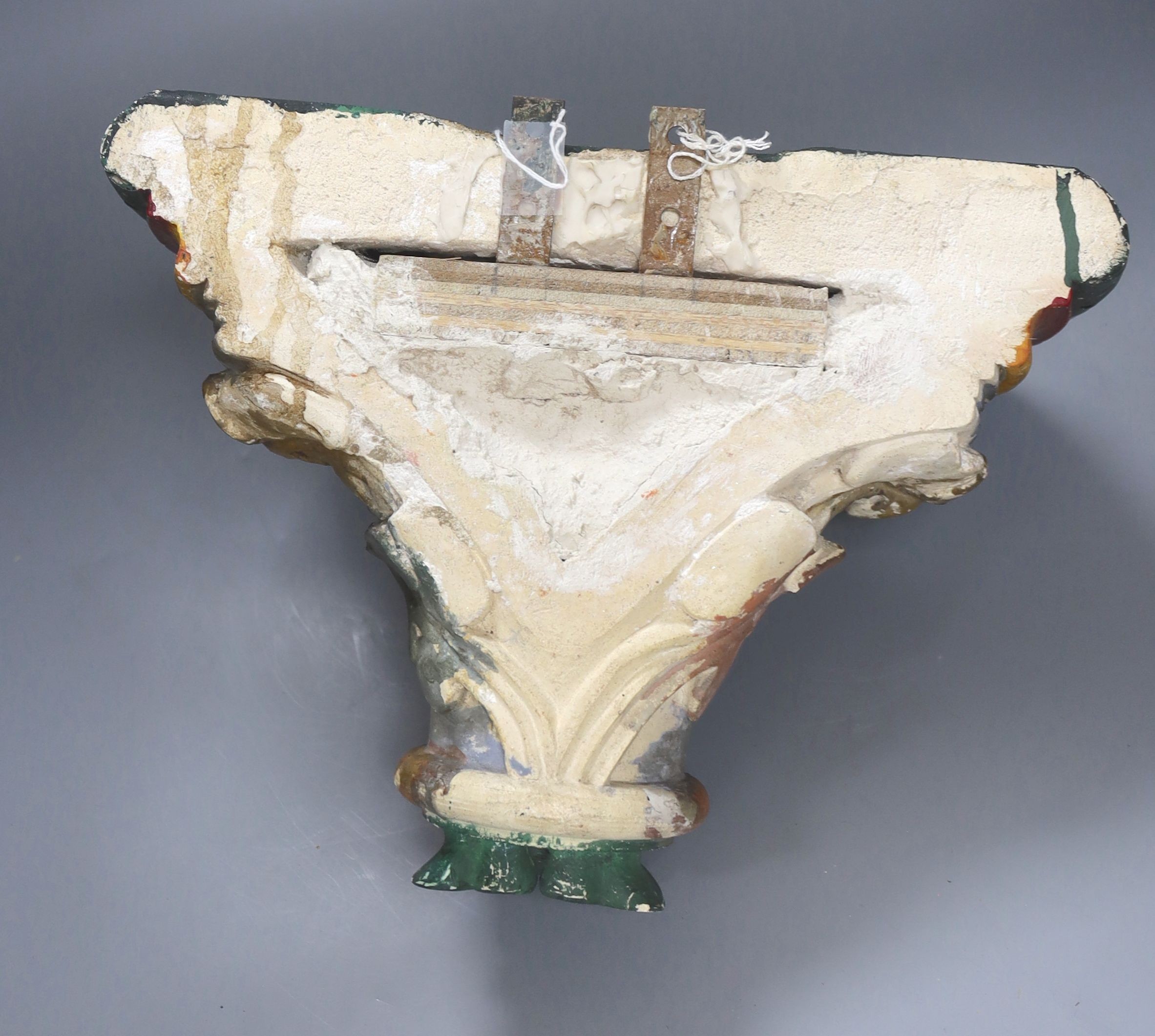 Manner of Pugin - a painted stoneware wall bracket 25cm - Image 4 of 4