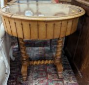 A Victorian birds eye maple bijouterie table, width 70cm, depth 57cm, height 76cm