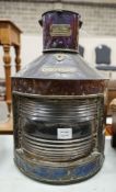 A William McGeoch & Co ship's copper starboard lantern, height 56cm