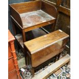 An Edwardian mahogany Sutherland table, width 60cm, together with a George III mahogany two tier