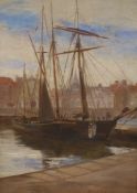 Frank H. Swinstead, oil on canvas, Stonehaven harbour, signed and inscribed 'Stonehaven NB', 36 x