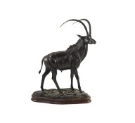 Tim Nicklin. A bronze model of a Sable antelopestanding upon naturalistic base, signed and dated