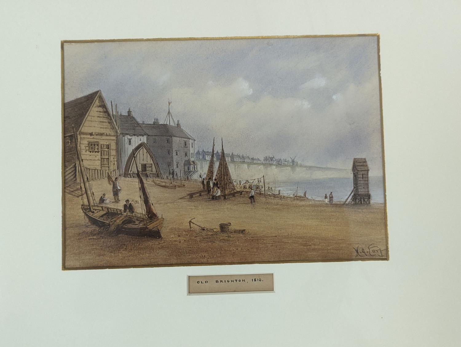 William Henry Earp (1831-1914), four watercolours, A view of Brighthelmstone 1785 and The Chain Pier - Image 5 of 7