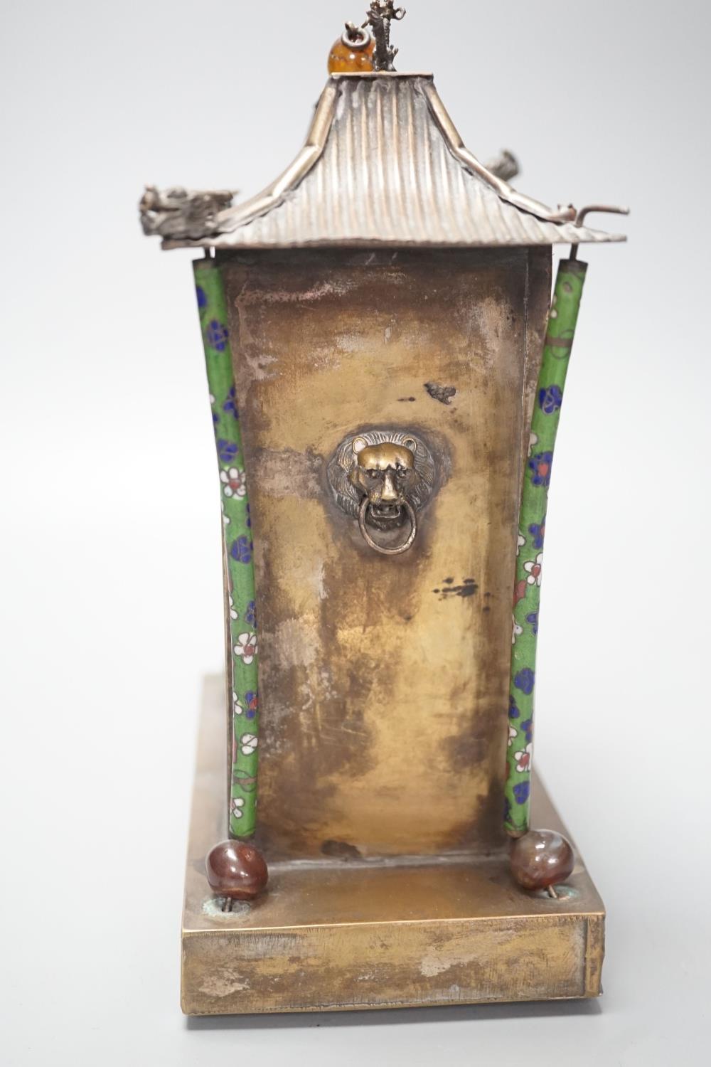 A Chinese enamelled metal shrine stand, height 22cm - Image 3 of 6