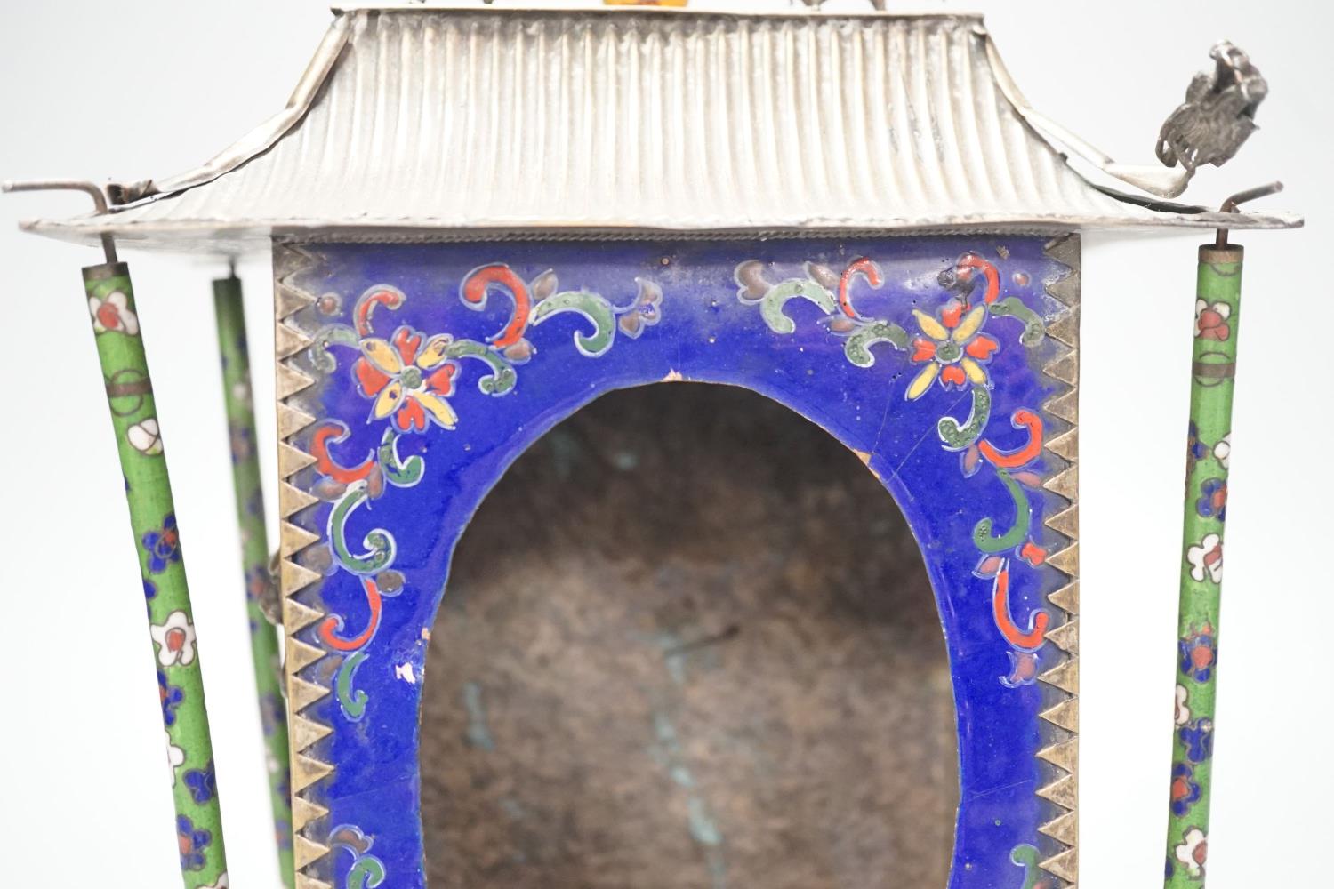 A Chinese enamelled metal shrine stand, height 22cm - Image 5 of 6