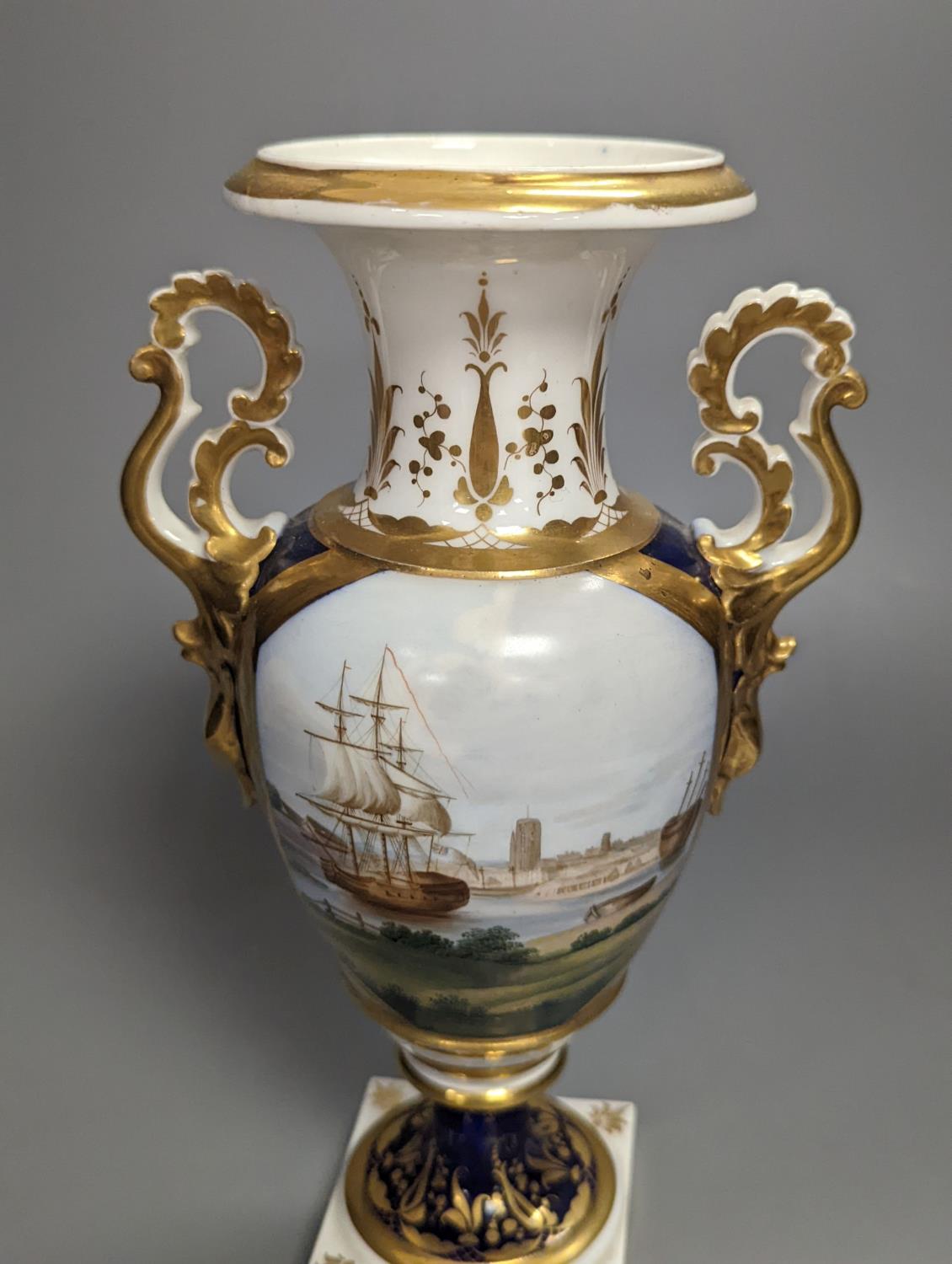 A Grainger Lee & Co. vase, painted with a view of Bristol Harbour and a sailing ship, c.1814-39, - Image 3 of 7