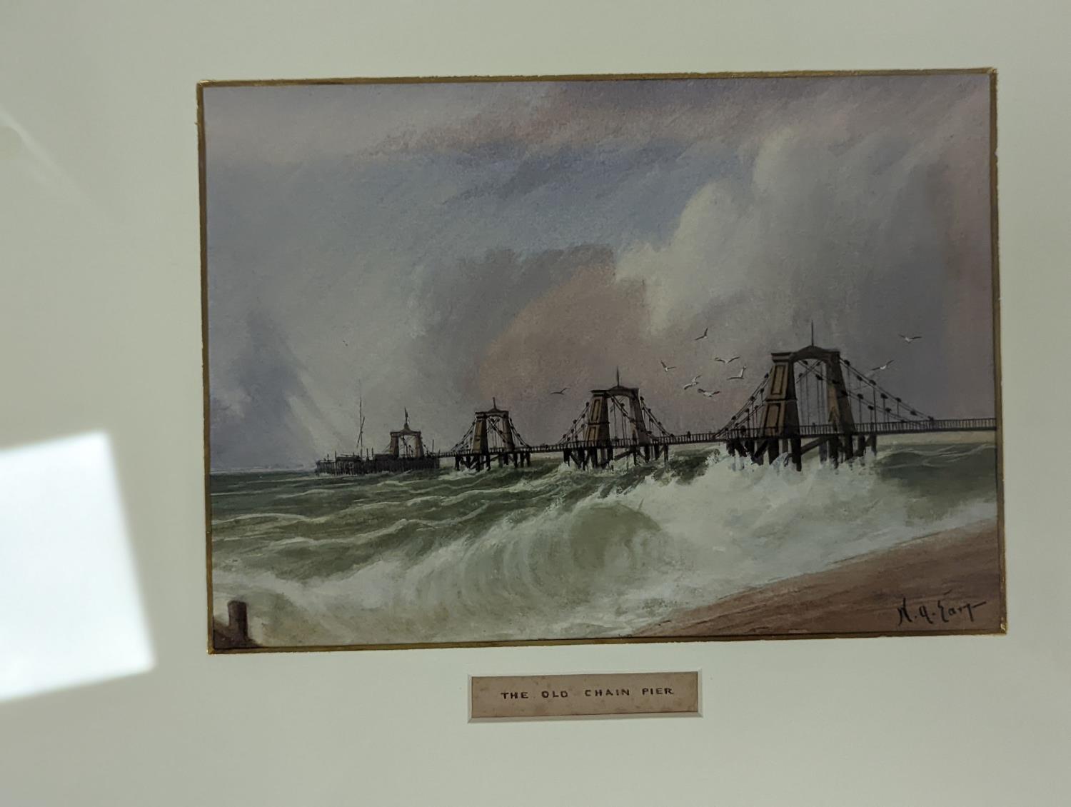 William Henry Earp (1831-1914), four watercolours, A view of Brighthelmstone 1785 and The Chain Pier - Image 4 of 7