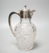 An Edwardian silver mounted cut glass claret jug, Goldsmiths & Silversmiths Co Ltd, London, 1905,