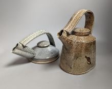 Walter Keeler - two studio pottery teapots 21cm