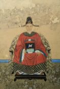 Korean School, ink and gouache on silk, Ancestor portrait, 60 x 41cm