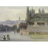 George Samuel Elgood (1851-1943), watercolour, The Barboli Gardens, Pitti, signed and dated