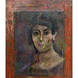 Style of Duncan Grant for Omega Workshops, oil on wooden panel, Portrait of a woman, overall 66 x