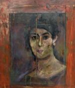 Style of Duncan Grant for Omega Workshops, oil on wooden panel, Portrait of a woman, overall 66 x