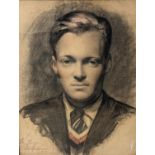 Émile Antoine Verpilleux MBE, (1888-1964), conte crayon, Portrait of Peter Godfrey-Fausett, signed