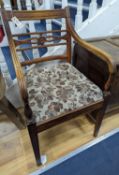 A Regency mahogany elbow chair