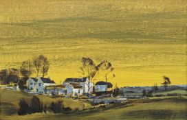 Michael Barnfather (1934-), oil on board, Farm in a landscape, signed and dated '66, 59 x 90cm