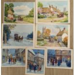 Savile Lumley (1876-1960), seven watercolours; Coaching scenes (4), signed, largest 24 x 32cm. and