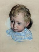 William Dring, pastel on paper, Portrait of a young boy 38x29cm