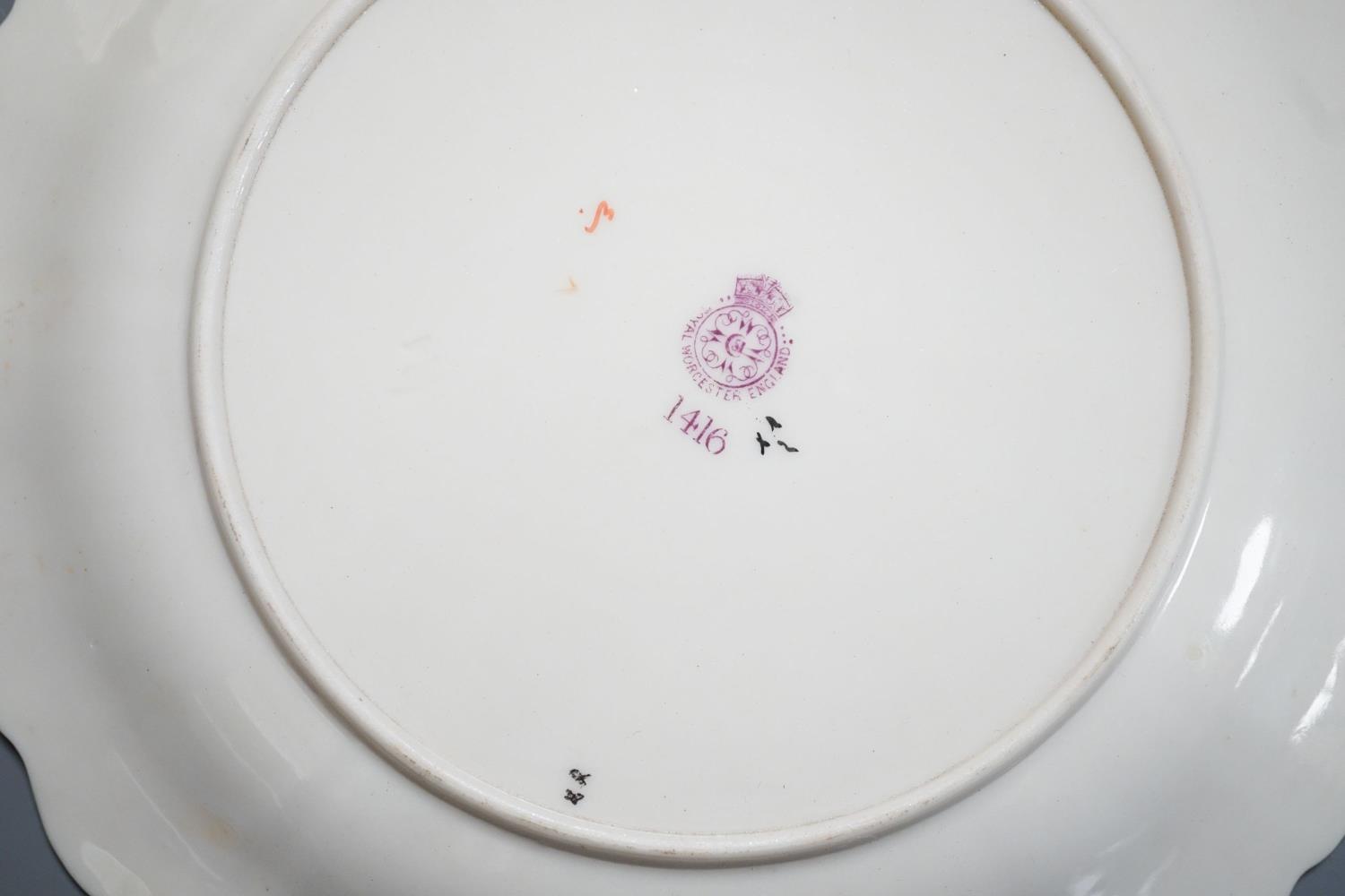 A Royal Worcester fine moulded plate painted and gilded with Strawberries by William Hale, signed WH - Image 3 of 5