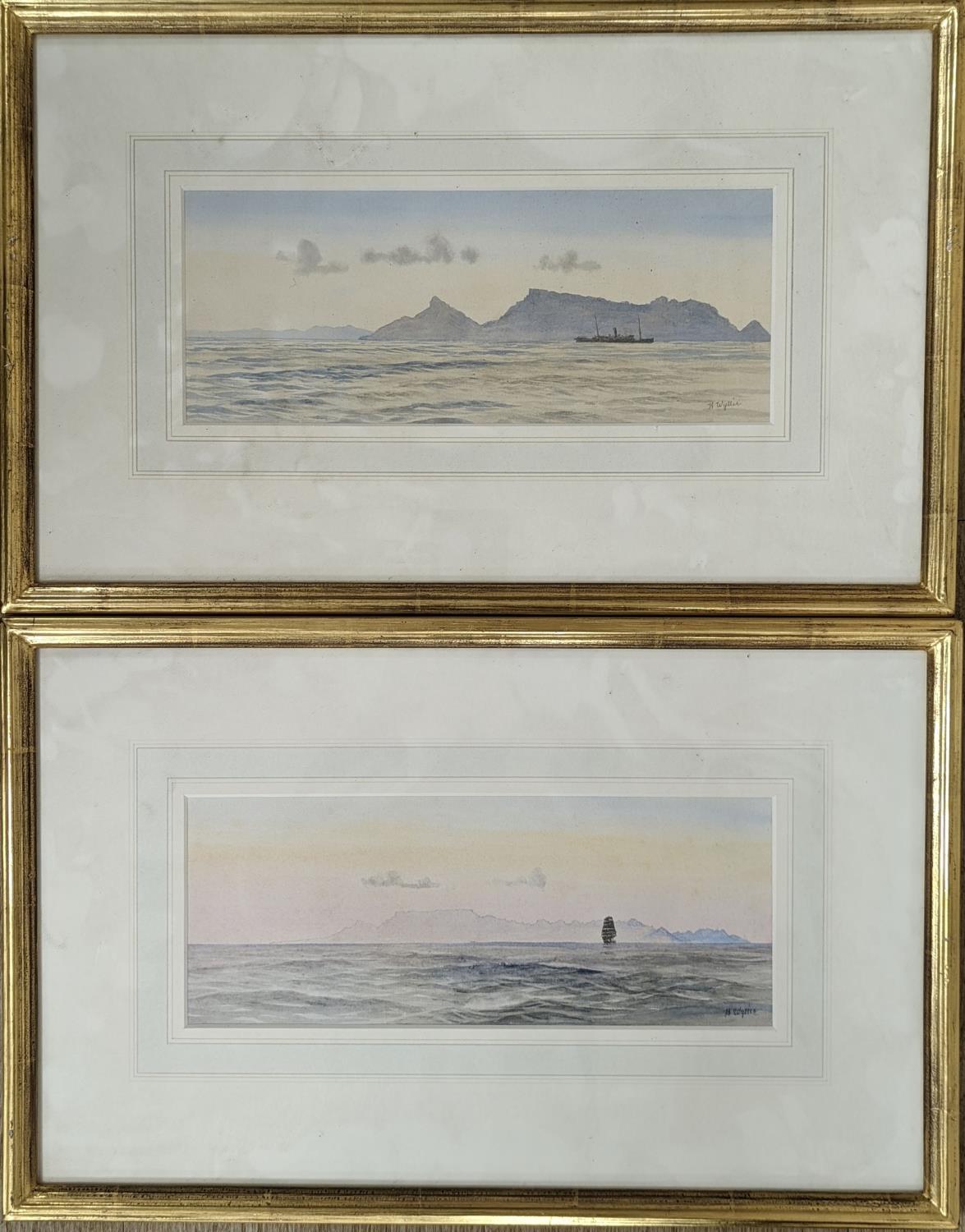 Harold Wyllie (1880-1973), pencil and watercolour, Views of Cape Town from the sea, signed, 11 x