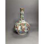 A Chinese famille rose bottle vase, Daoguang period, height 31cm