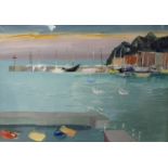 Frank Archer, RWS.RE.ARCA (1912-1995), watercolour with gouache, "Evening Santa Margherita",