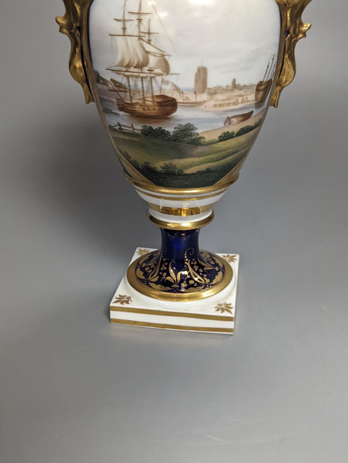 A Grainger Lee & Co. vase, painted with a view of Bristol Harbour and a sailing ship, c.1814-39, - Image 4 of 7