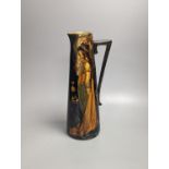 An Art Nouveau earthenware tapering jug, height 30cm