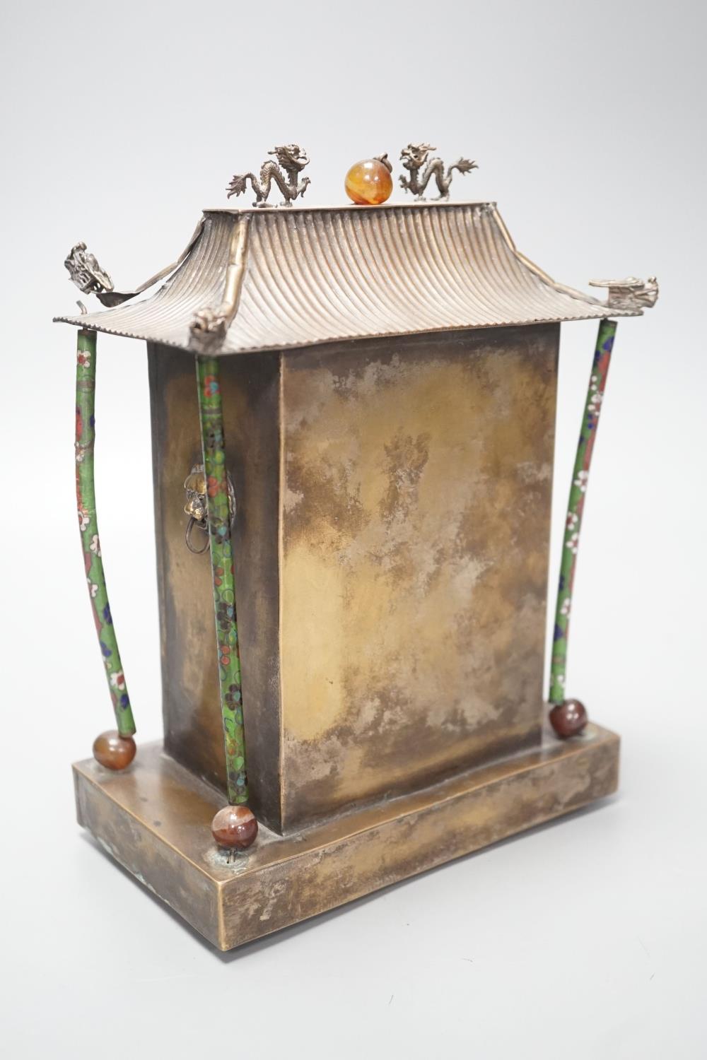 A Chinese enamelled metal shrine stand, height 22cm - Image 4 of 6