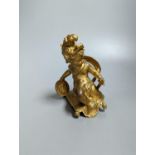 A late 19th century French gilt bronze figural mount 13cm