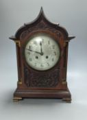 An early 20th century mahogany mantel clock 35cms high