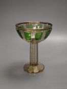 A 19th century Bohemian enamelled glass goblet, 16cm