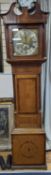 A George III mahogany banded oak 8 day longcase clock marked Caleb Boney, Padstow, height 210cm