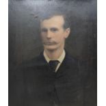 English School c.1900, oil on canvas, Portrait of a gentleman, 60 x 50cm