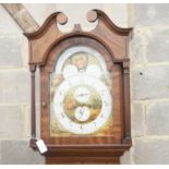 A George III mahogany cased 8 day longcase clock, with painted moonphase dial, height 232cm